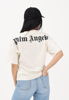 PALM ANGELS T-shirt a manica corta panna per donna, ragazzi e bambini con stampa logo PBAA002S26JER001 002 PALM ANGELS 