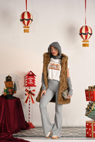 MEHRAN Pelliccia smanicata beige da donna con cappuccio 25296BIS BIS MEHRAN 