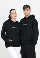 Felpa con cappuccio nera per uomo e donna rifinita da stampa logo PAVIDAS-HOODIE BLACK PAVIDAS 
