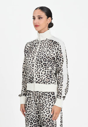 PUMA Felpa con zip T7 Leo Luxe All-Over Print panna da donna 632342 91 PUMA 