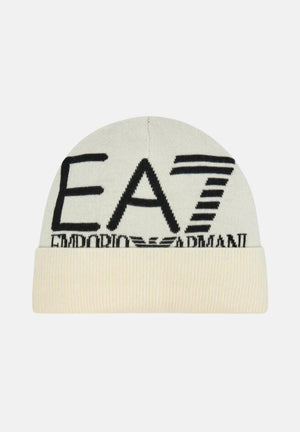 EA7 Berretto di lana panna da uomo con logo 7X000006AF11994 M1181 EA7 