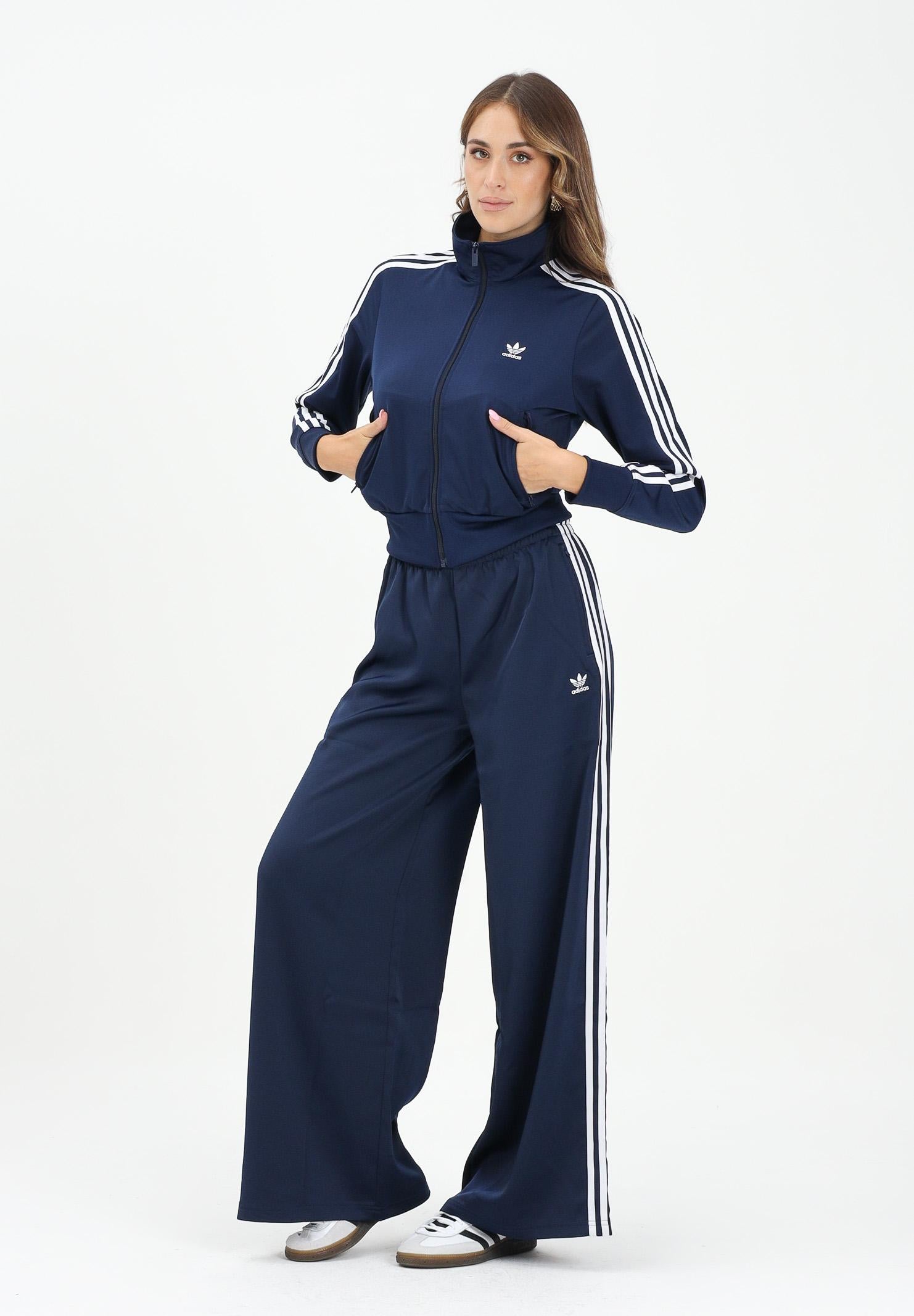 ADIDAS ORIGINALS Pantalone sportivo Adicolor Satin Wide Leg blu da donna JD0881  ADIDAS ORIGINALS 