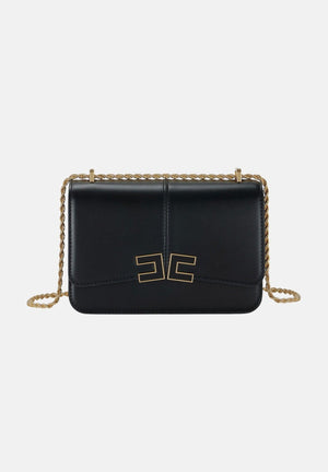 ELISABETTA FRANCHI Borsa a tracolla nera da donna con logo BS91A61E2 110 ELISABETTA FRANCHI 