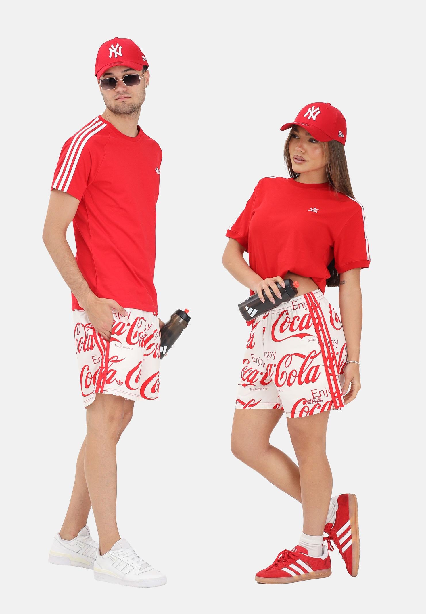ADIDAS ORIGINALS shorts sportiv iCoca-Cola White bianco e rosso da uomo e donna KY2113 . ADIDAS ORIGINALS 