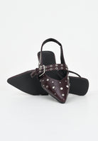 ONLY Sandali bordeaux da donna con borchie 15340903 Burgundy ONLY 