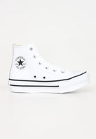 Sneakers Chuck Taylor All Star Platform Leather bianche per bambino e bambina A01016C  CONVERSE 