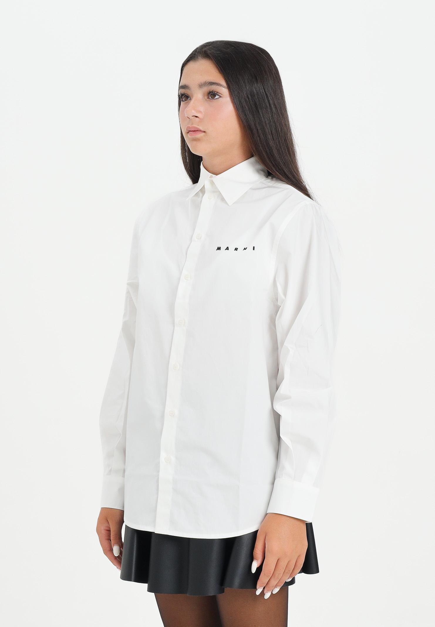 MARNI Camicia a manica lunga bianca per donna, ragazzi e bambini con logo M01628M00UW 0M114 MARNI 