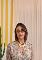 CRISTIAN LEROY Occhiali da sole gialli per uomo e donna dal design minimalista e futuristico 15036 02 CRISTIAN LEROY 