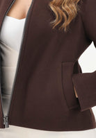 VICOLO Cappotto corto marrone da donna con maniche a sbuffo TF1543 MA VICOLO 