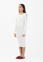 MAISON MARGIELA Abito midi bianco per donna, ragazze e bambine con logo M60935MM07X M6101 MAISON MARGIELA 