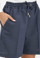 PINKO Shorts blu da donna in lana armaturata 105742A2SN G07 PINKO 