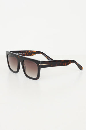 Occhiali da sole marroni per uomo e donna con montatura rettangolare 25043 02 CRISTIAN LEROY 