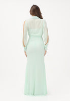 PATRIZIA PEPE Abito lungo verde menta da donna con scollo a V e maniche con cut-out 2A3059AD08 G632 PATRIZIA PEPE 