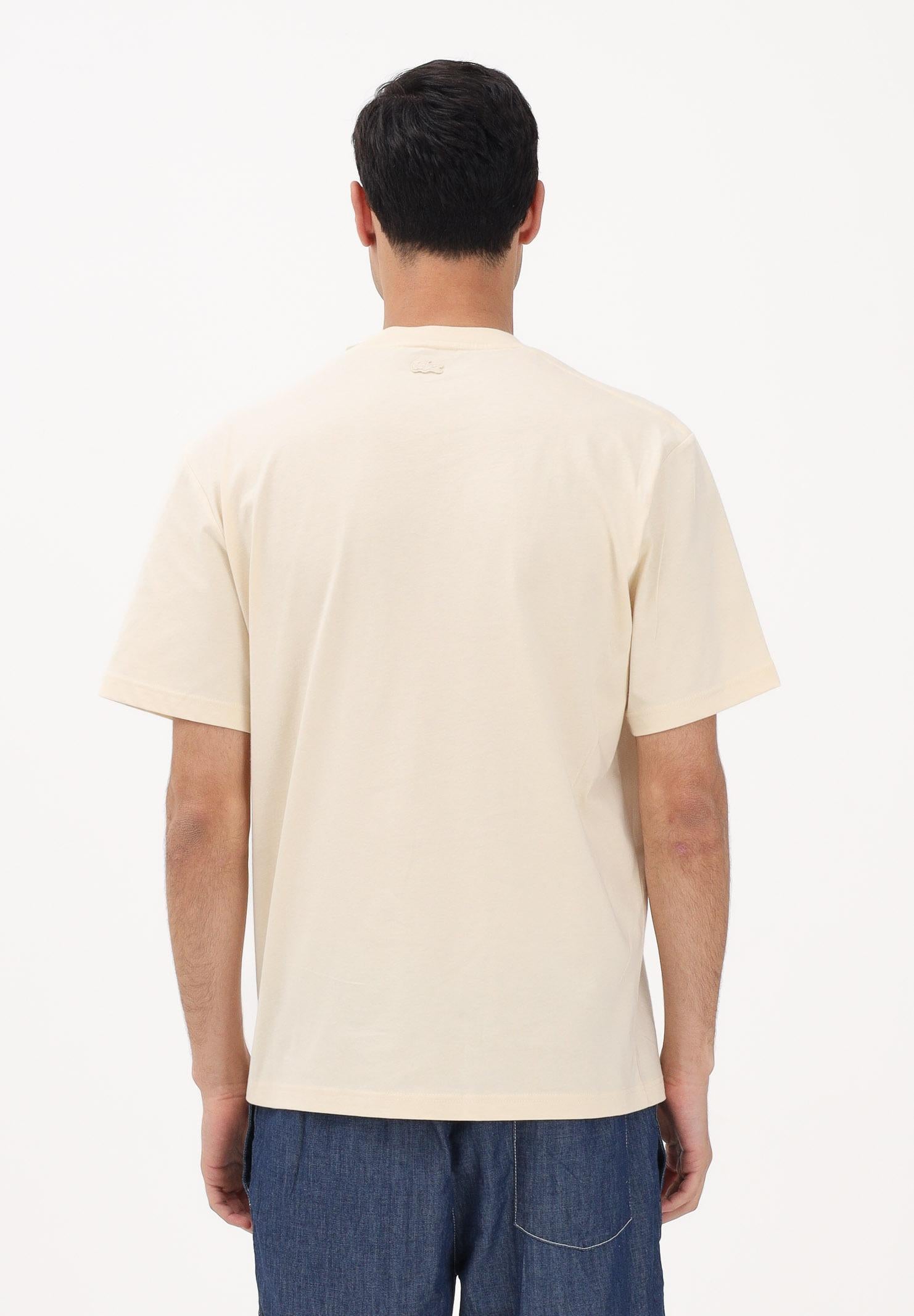 LACOSTE T-shirt a manica corta beige da uomo con stampa<BR/> TH1427 056 LACOSTE 
