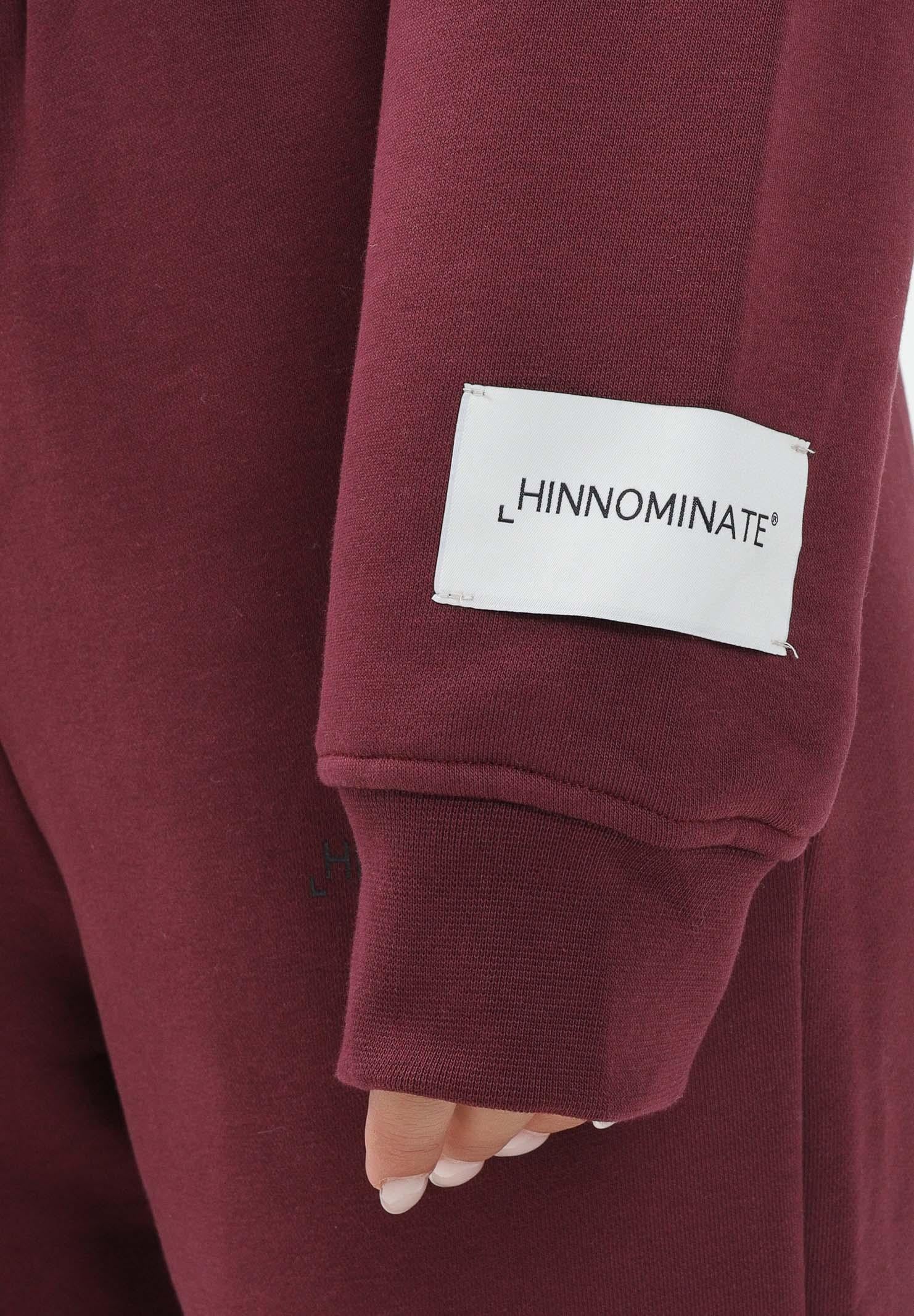 HINNOMINATE Felpa con cappuccio bordeaux da donna rifinita da patch logo HMABW01958 RS02 HINNOMINATE 