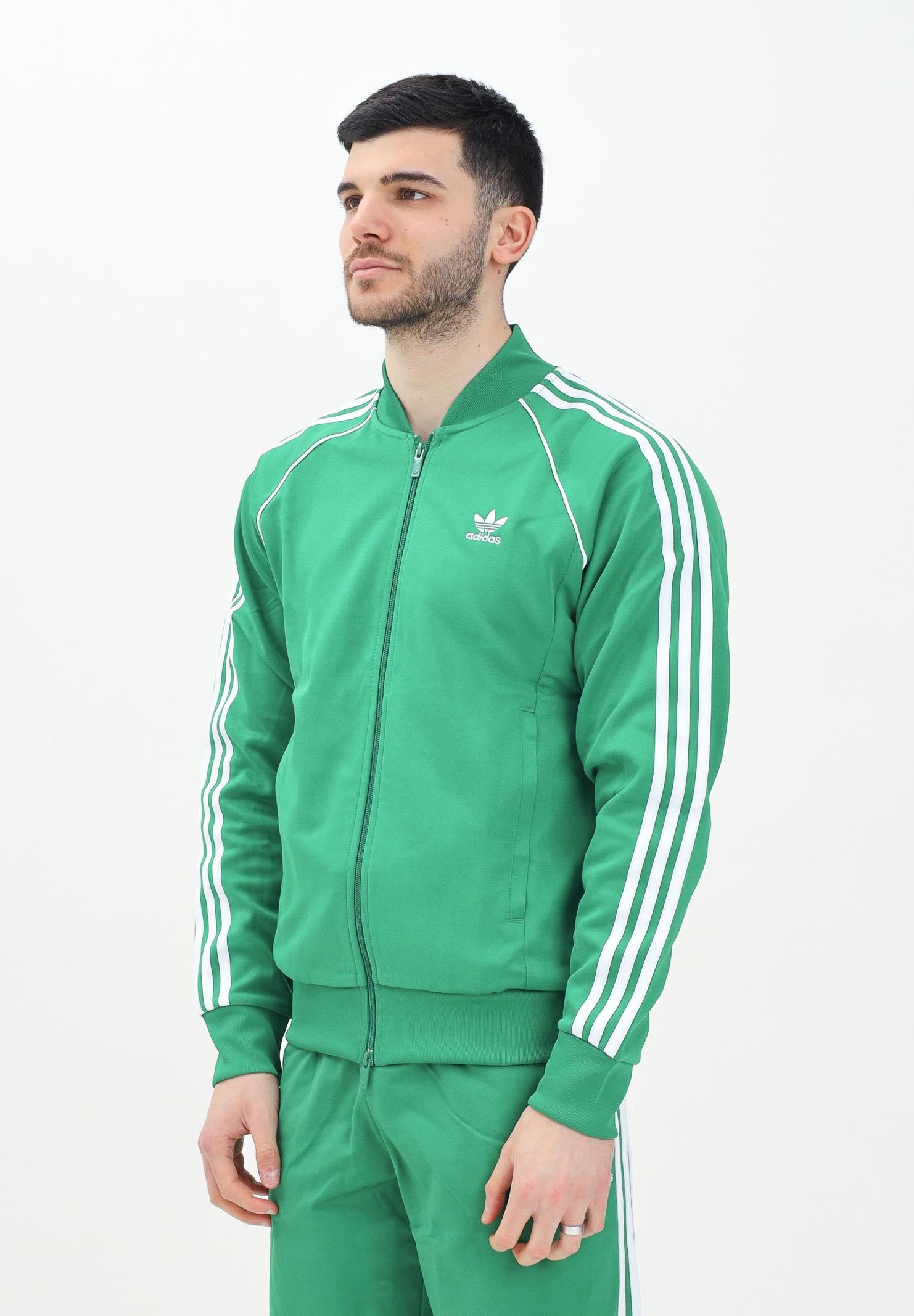 ADIDAS ORIGINALS Felpa con zip adicolor Classics SST verde da uomo IK3514  ADIDAS ORIGINALS 