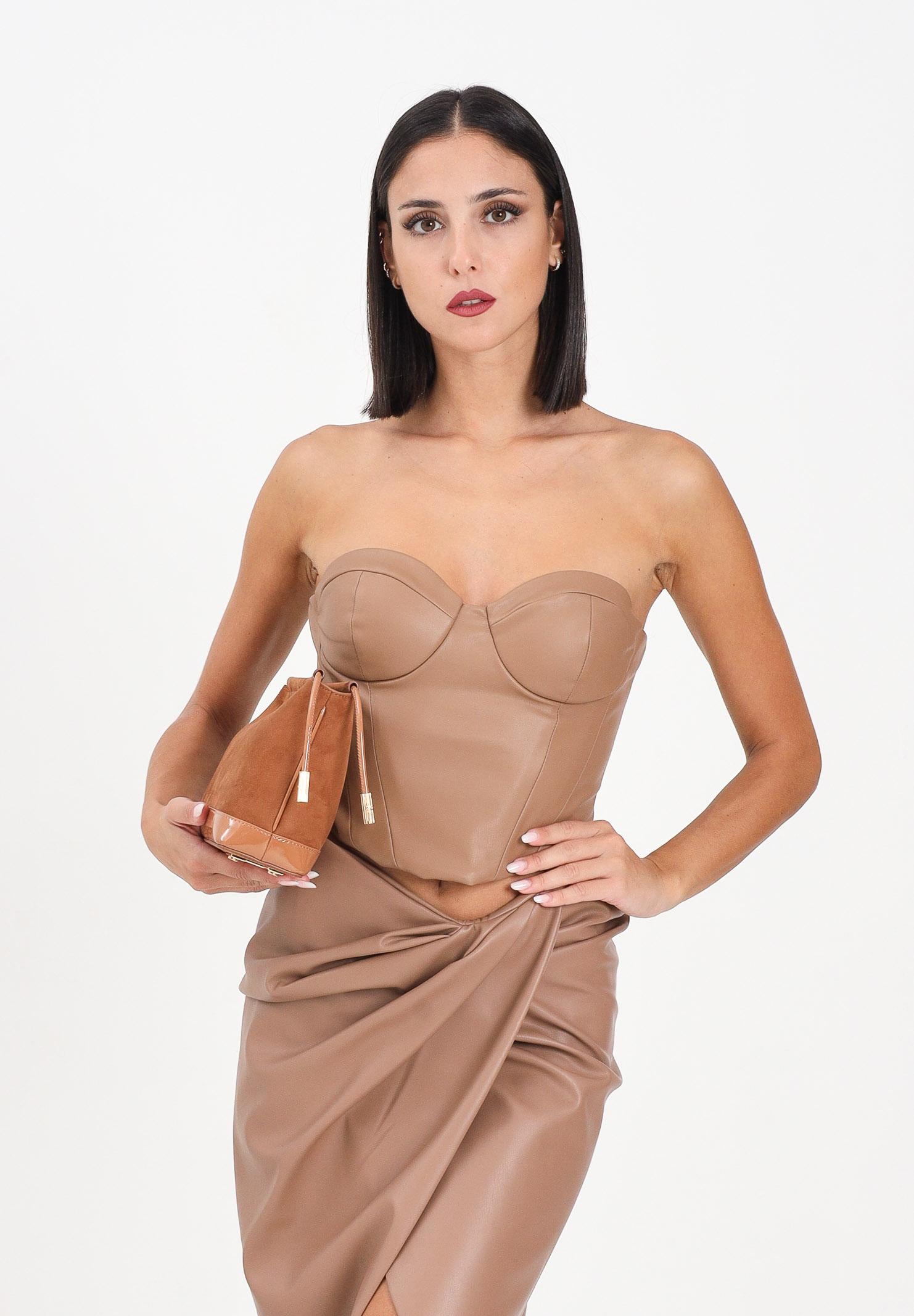 ALMA SANCHEZ Corpetto Tabi in eco-pelle beige da donna AS2526050EP 122 ALMA SANCHEZ 