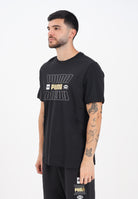 PUMA T-shirt a manica corta nera da uomo con stampa logo 688189 01 PUMA 