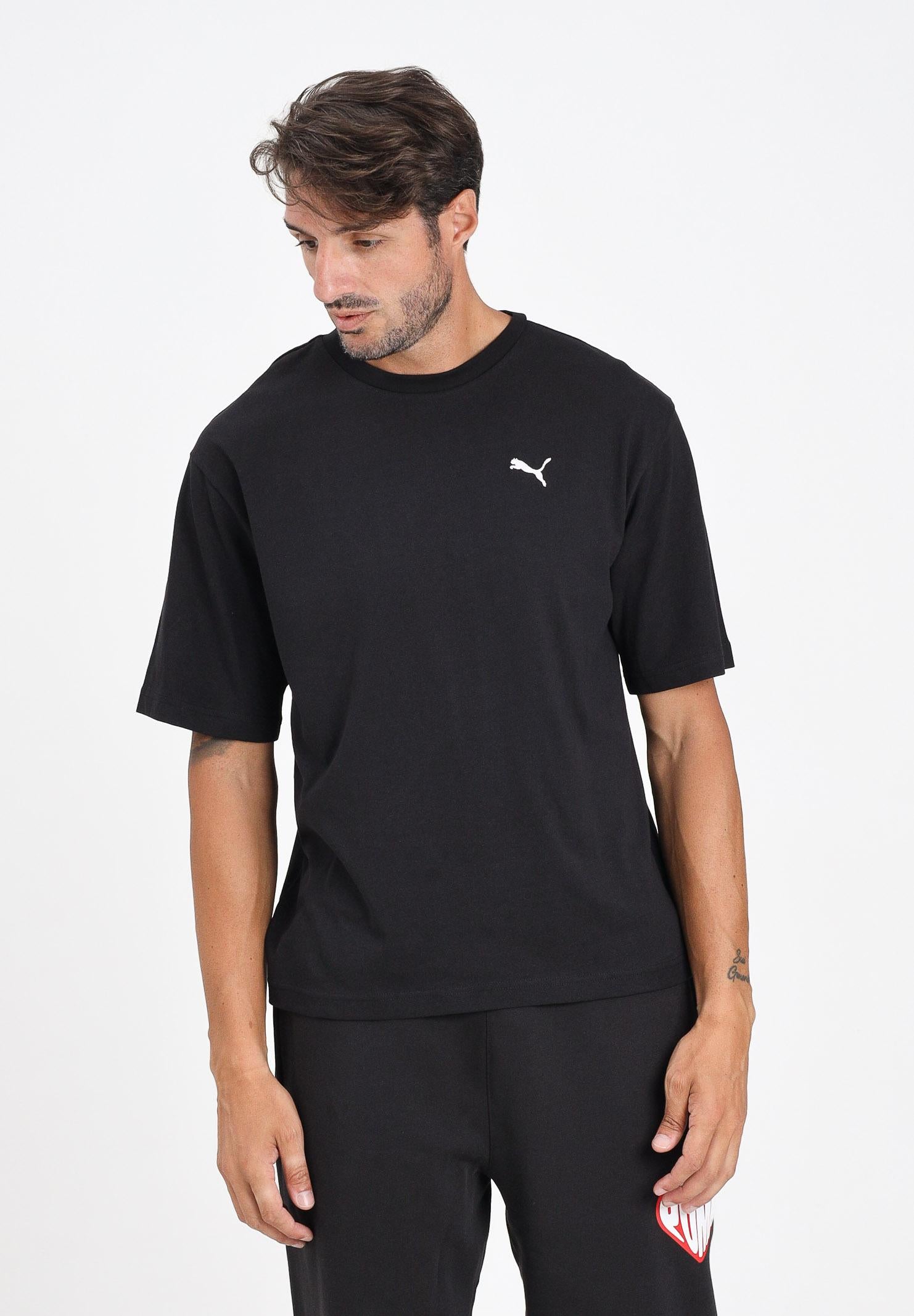 PUMA T-shirt a manica corta WARDROBE ESS nera da uomo 629645 01 PUMA 