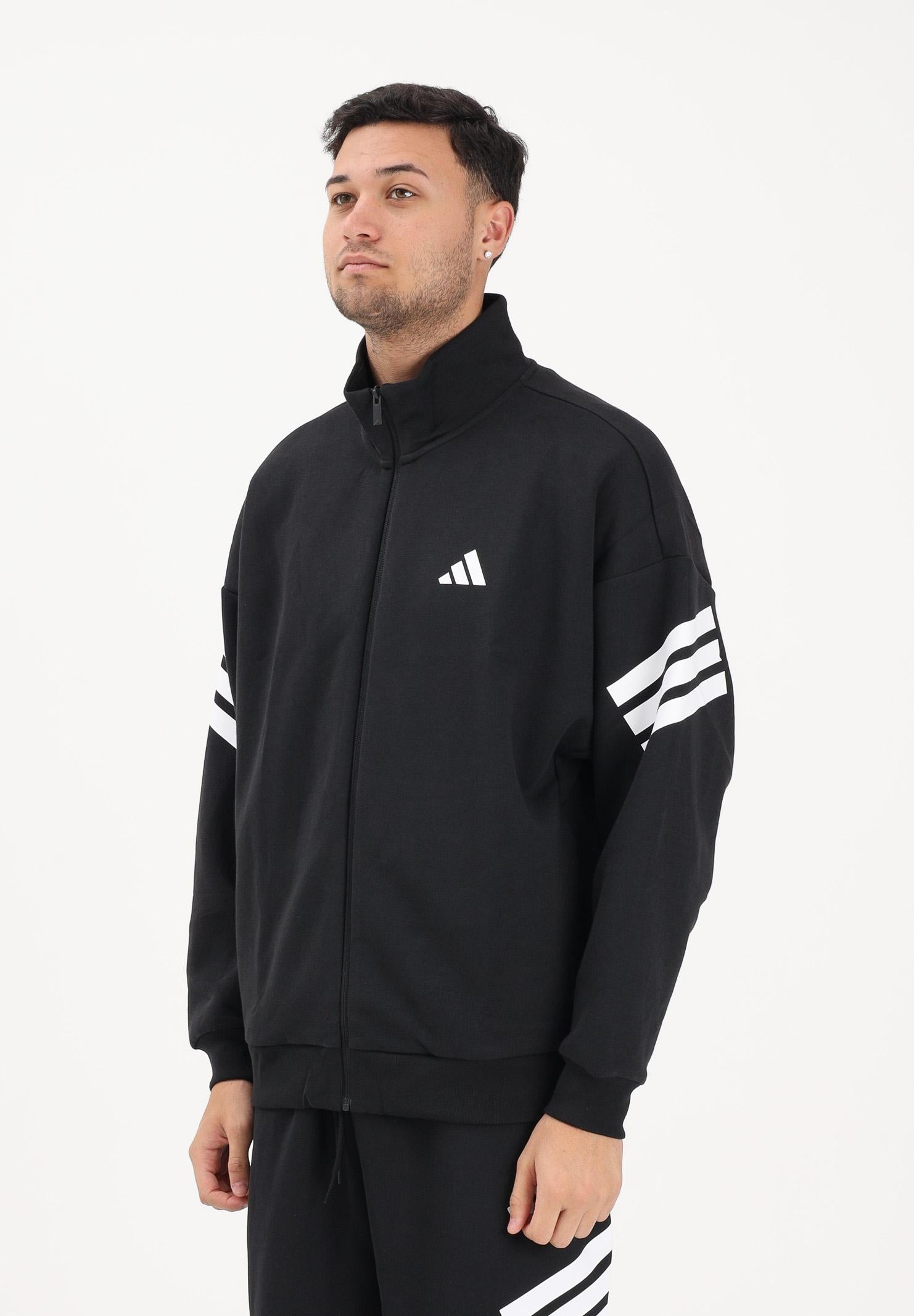 ADIDAS PERFORMANCE Felpa con zip Future Icons 3-Stripes nera da uomo JD4885 . ADIDAS PERFORMANCE 