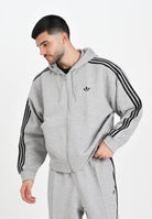 ADIDAS ORIGINALS Felpa con zip Adicolor Spacer Oversized grigia da uomo JW5965  ADIDAS ORIGINALS 