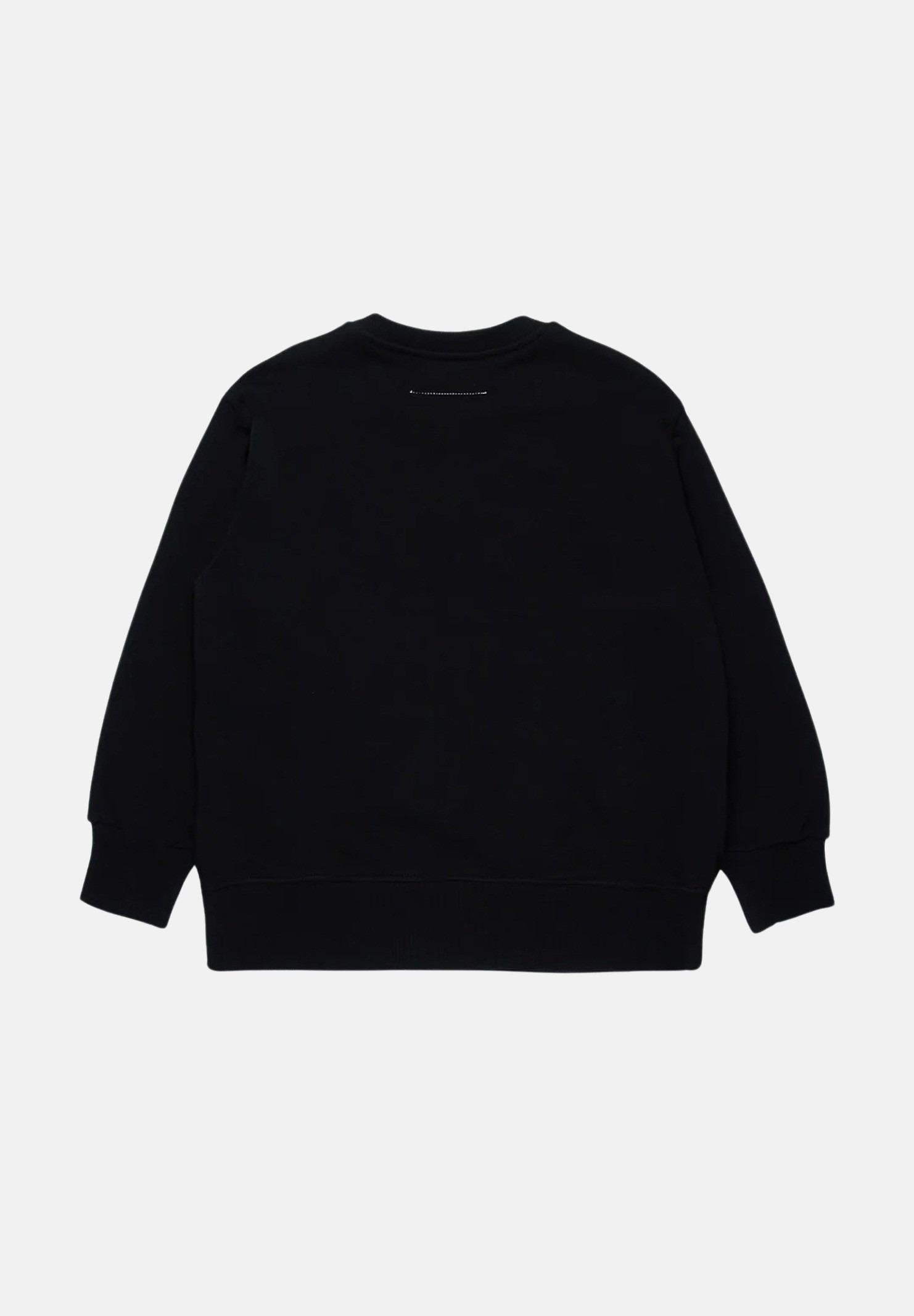 Felpa girocollo nera per donna e bambina con stampa Numerique M60681MM006 M6900 MAISON MARGIELA 