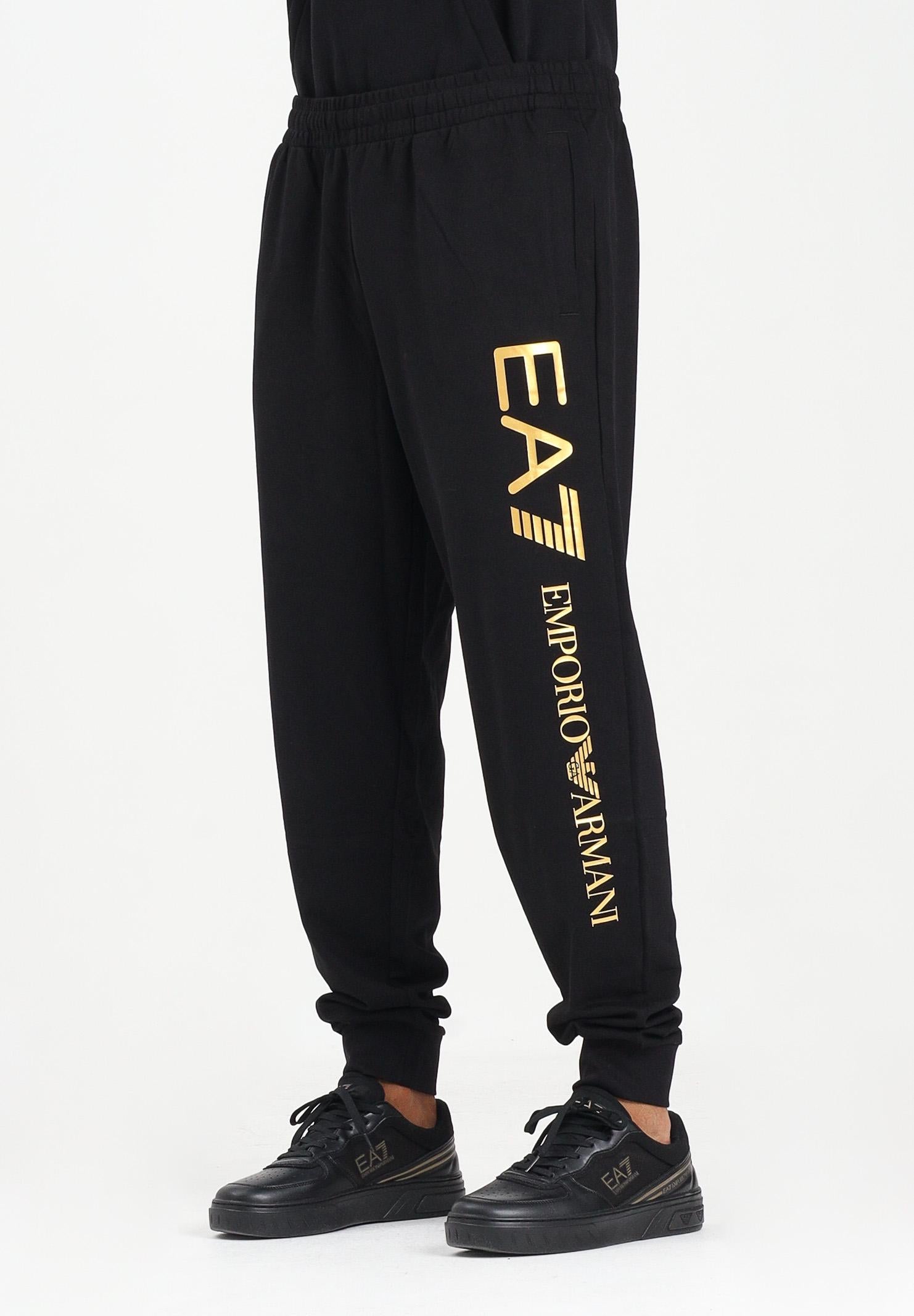 EA7 Pantalone sportivo nero da uomo con stampa logo 7M000571AF13512 MC004 EA7 