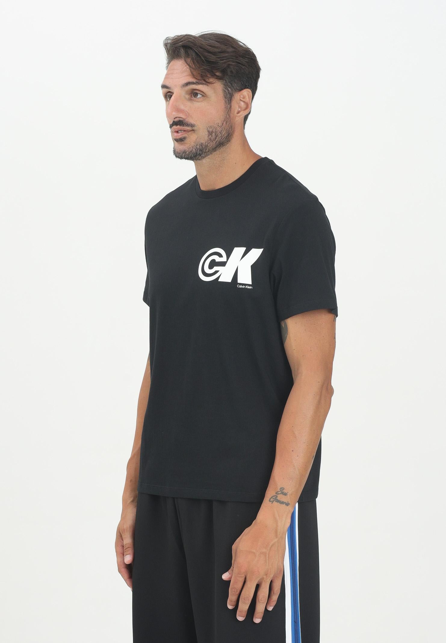 CALVIN KLEIN JEANS T-shirt a manica corta nera da uomo con stampa logo LV04RC835GUB1  CALVIN KLEIN JEANS 