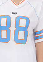 GCDS T-shirt a manica corta bianca per donna, ragazzi e bambini stile college C1BJQC709J338 100E GCDS 
