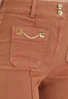 ELISABETTA FRANCHI Jeans a vita alta cuoio da donna con dettagli gioiello PJ25D61E2 600 ELISABETTA FRANCHI 