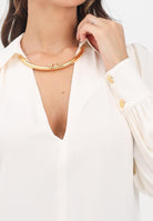 ELISABETTA FRANCHI Blusa latte da donna con dettaglio gioiello CA12356E2 DZ9 ELISABETTA FRANCHI 