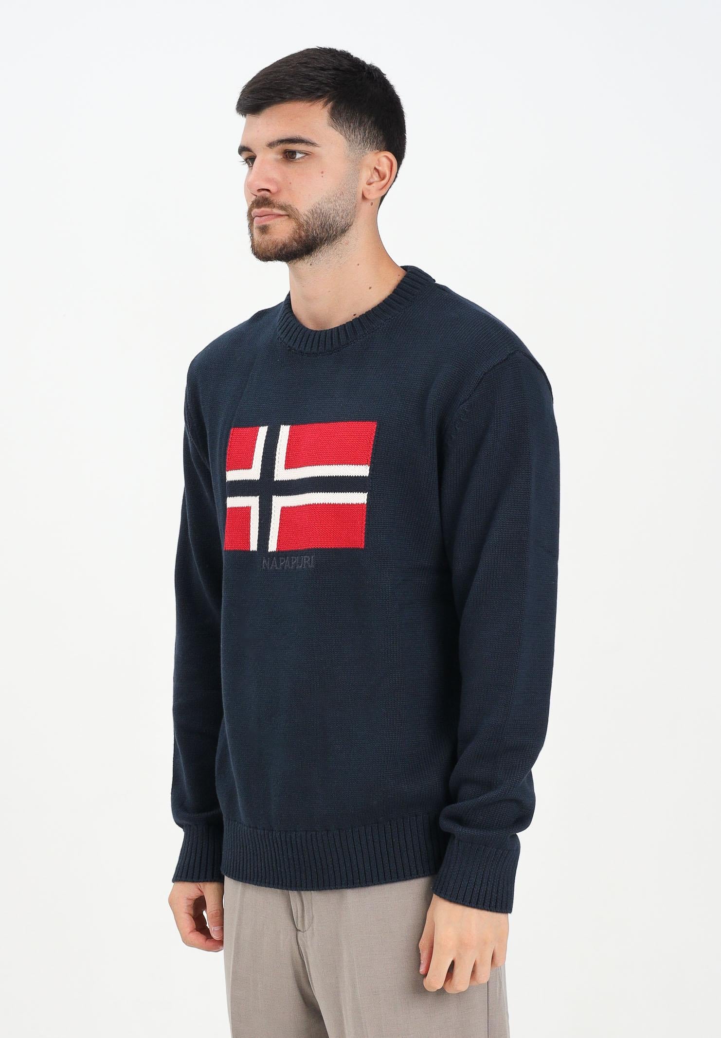 NAPAPIJRI Maglione girocollo Mura blu da uomo NP0A891U1761  NAPAPIJRI 