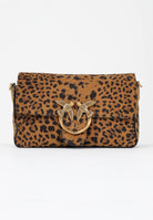 PINKO Borsa a tracolla Slouchy cammello da donna in Suede Leopardato 106244A32A M35Q PINKO 