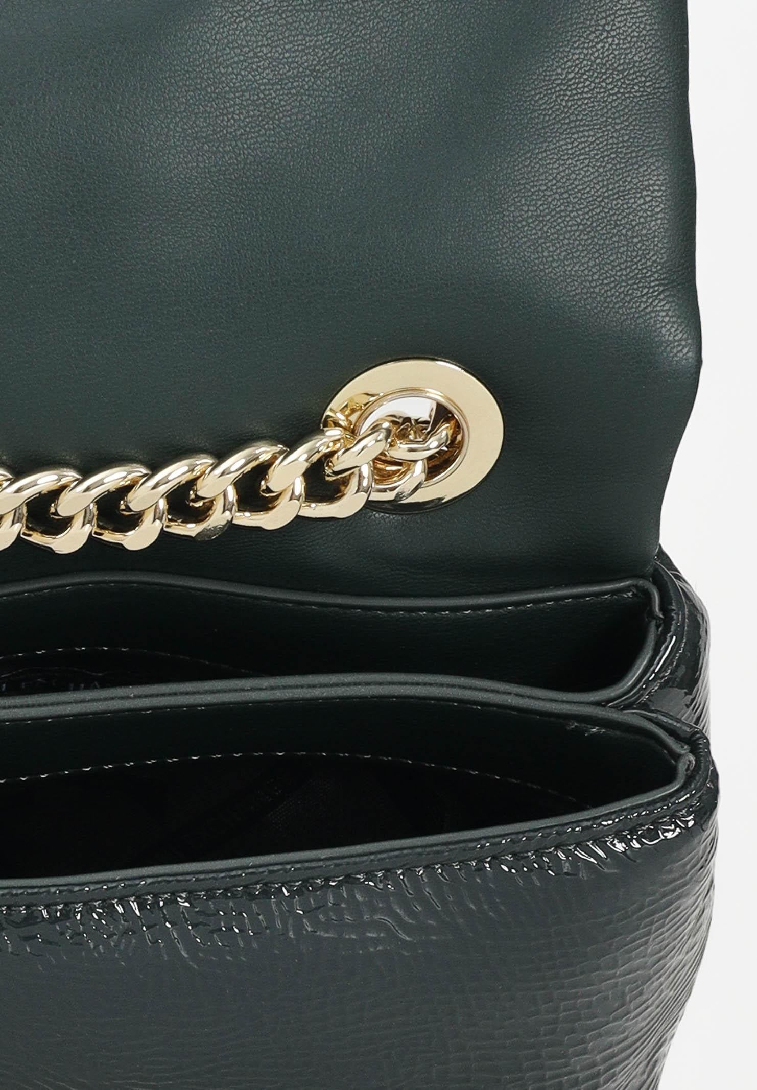 ARMANI EXCHANGE Borsa a tracolla in vernice verde da donna XW000357AF17239 U7304 ARMANI EXCHANGE 