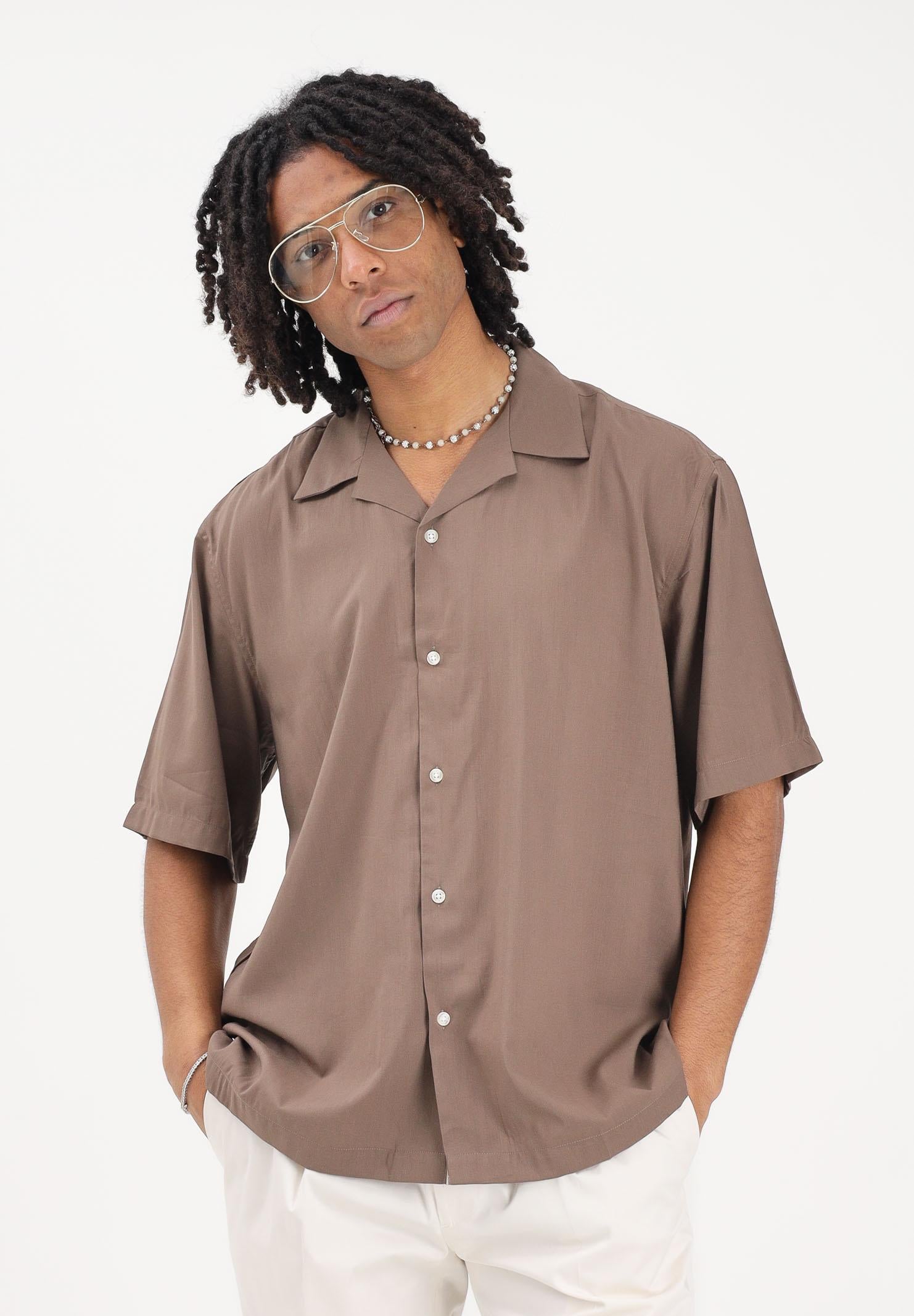 SELECTED HOMME Camicia a manica corta marrone da uomo 16091381 CHCH SELECTED HOMME 