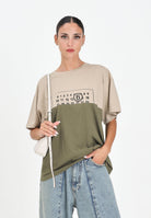 MAISON MARGIELA T-shirt a manica corta beige e verde per donna, ragazzi e bambini caratterizzata da una costruzione re-cut M60876MM04I M6C38 MAISON MARGIELA 