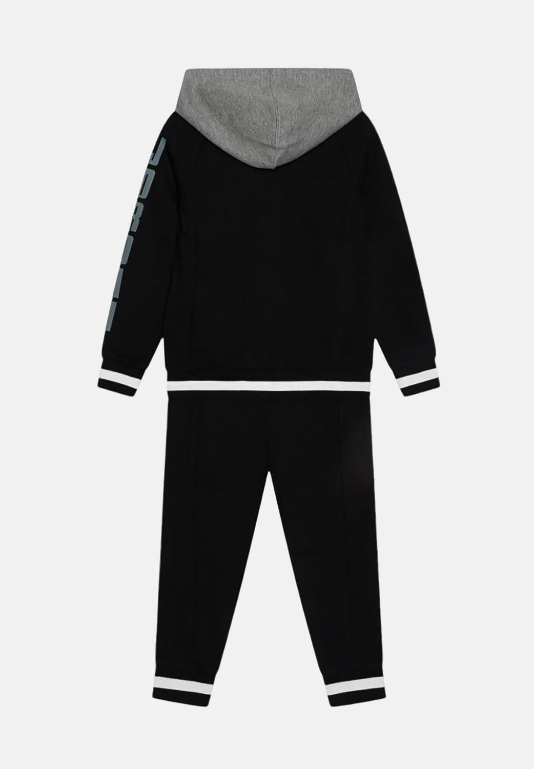 Tuta nera da neonato con dettagli a contrasto e logo 65D540 023 JORDAN 