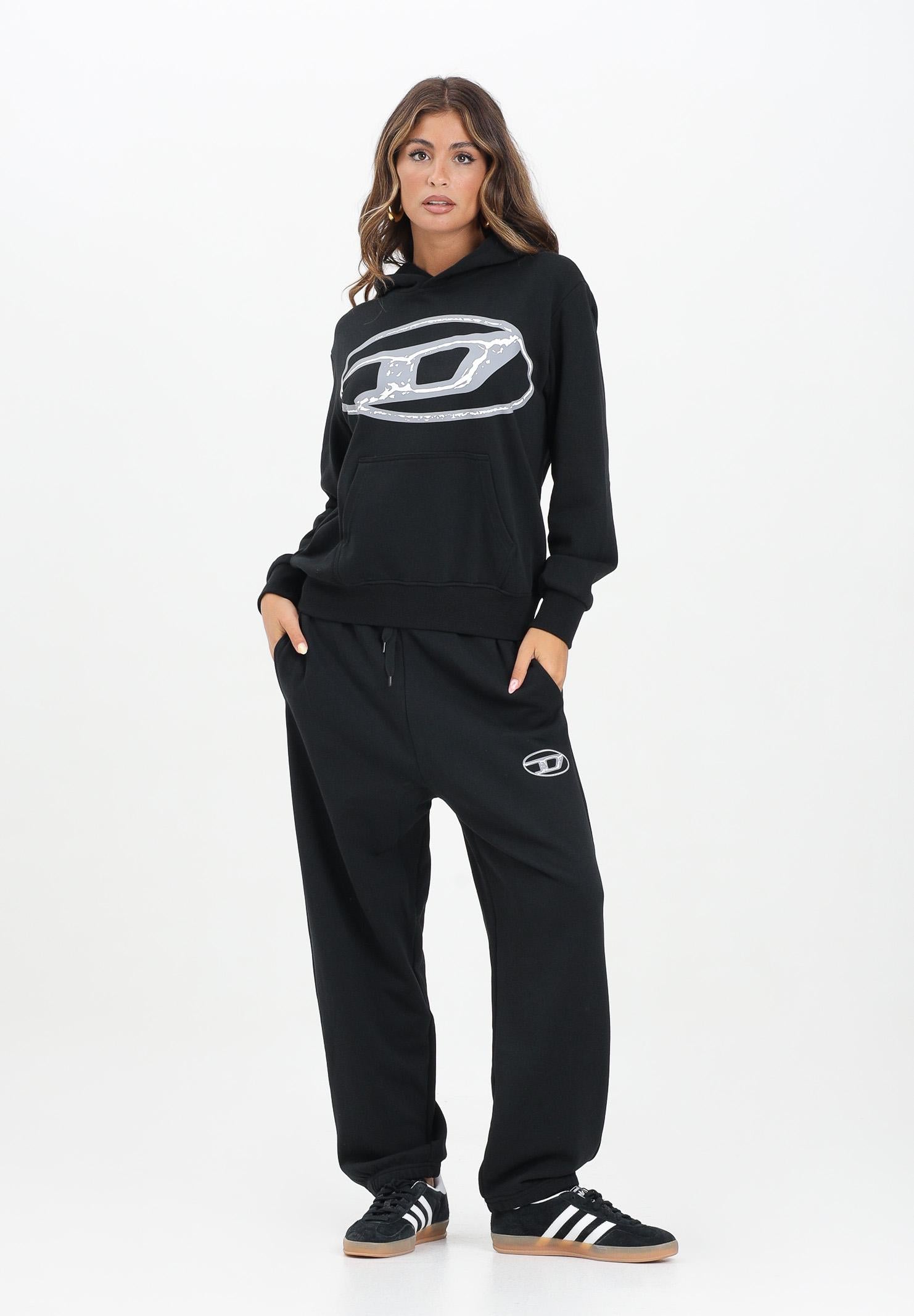 DIESEL Pantalone sportivo nero per donna, ragazzi e bambini con marchio Oval D J02457KYAQK K900 DIESEL 