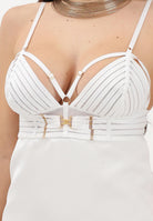 ELISABETTA FRANCHI Abito corto avorio da donna con elastici AB95062E2 360 ELISABETTA FRANCHI 