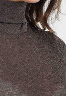 SIMONA CORSELLINI Maglia a manica lunga marrone da donna con finitura glitterata A25CPMG00801-C00081 V0746 SIMONA CORSELLINI 