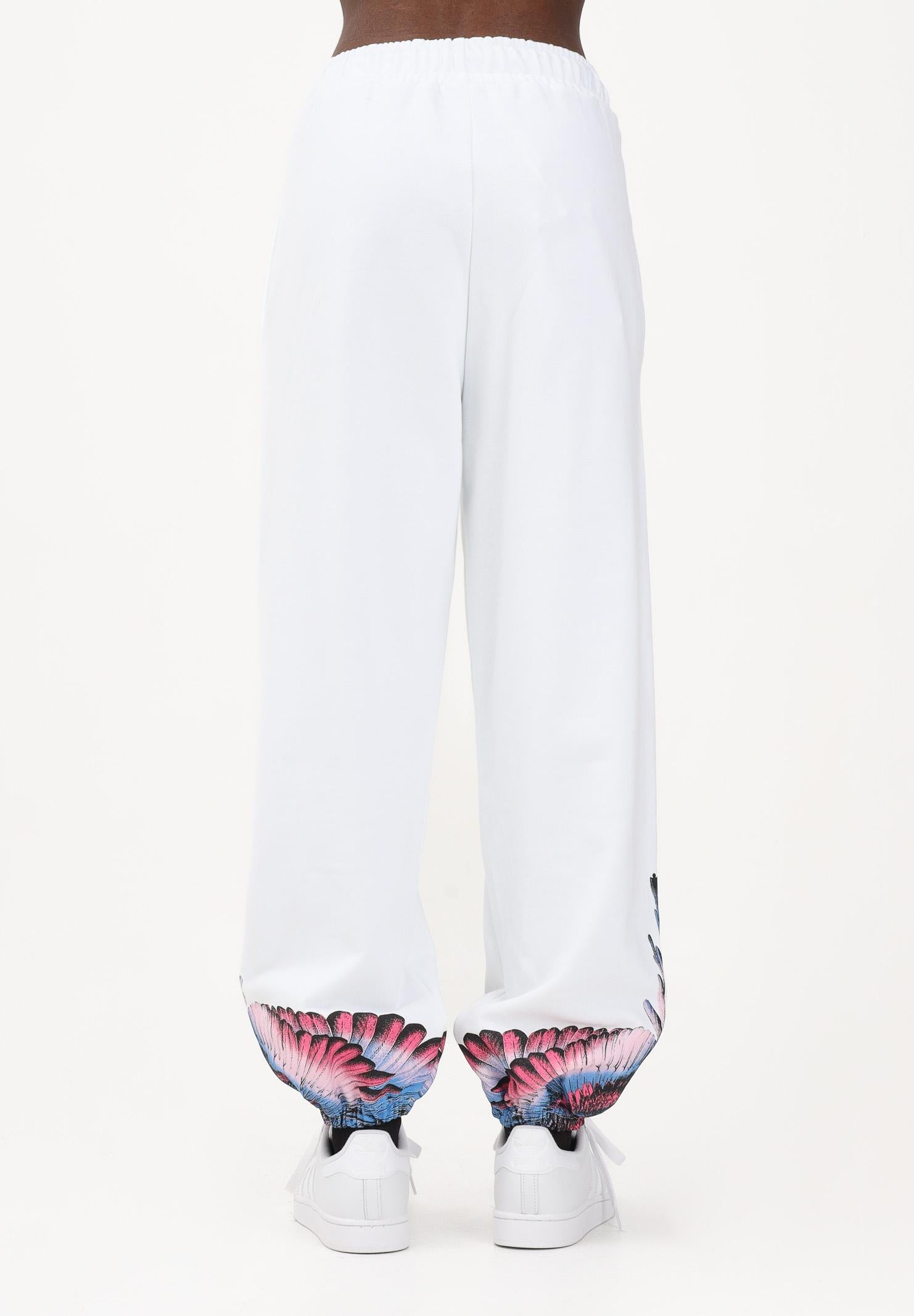 MARCELO BURLON COUNTY OF MILAN Pantalone sportivo bianco da donna con stampa sul fondo 26ECM30107 BICERO MARCELO BURLON COUNTY OF MILAN 