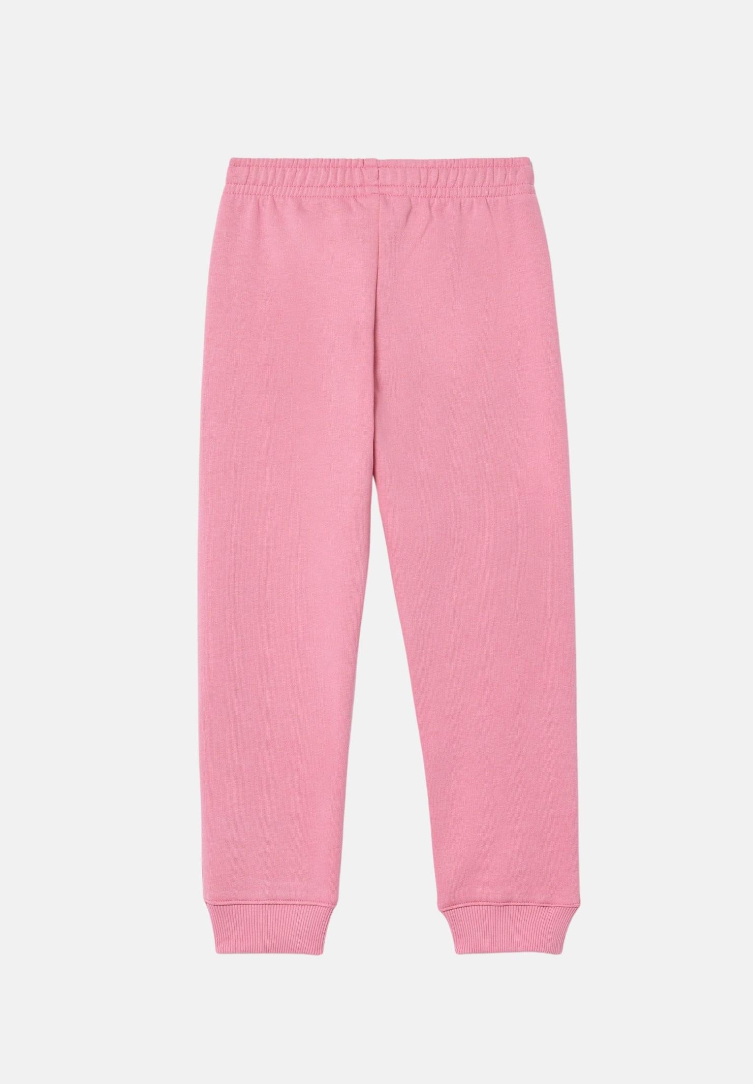 Pantalone sportivo rosa per bambino e bambina rifinito da ricamo coccodrillo XJ9728-J 2R3 LACOSTE 