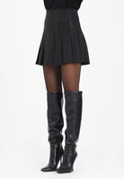 PINKO Gonna corta nera da donna realizzata con lavorazione plissé e strass 105926A287 Z99 PINKO 