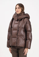 VICOLO Piumino marrone da donna con maxi cappuccio TF0035 FU691 VICOLO 