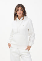 LACOSTE Felpa con cappuccio Piqué bianca da donna SF5259 70V LACOSTE 