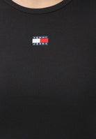 TOMMY JEANS T-shirt a manica corta nera da donna con patch logo DW0DW17881 BDS TOMMY JEANS 