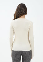 PATRIZIA PEPE Maglia ESSENTIAL panna da donna 2K0331K7S0 W405 PATRIZIA PEPE 