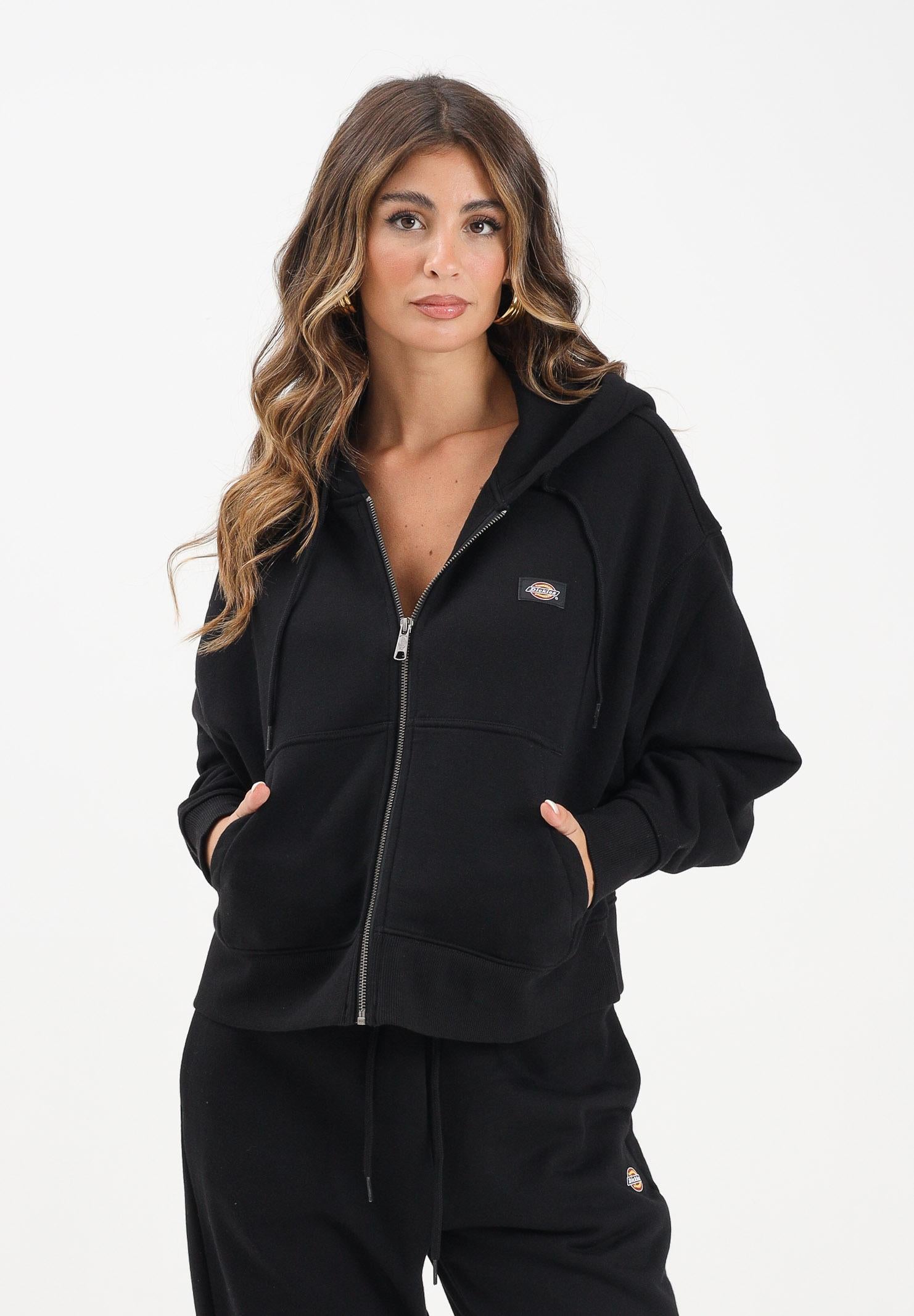 DICKIES Felpa con zip Oakport nera da donna DK0A4Y1ZBLK1  DIckies 