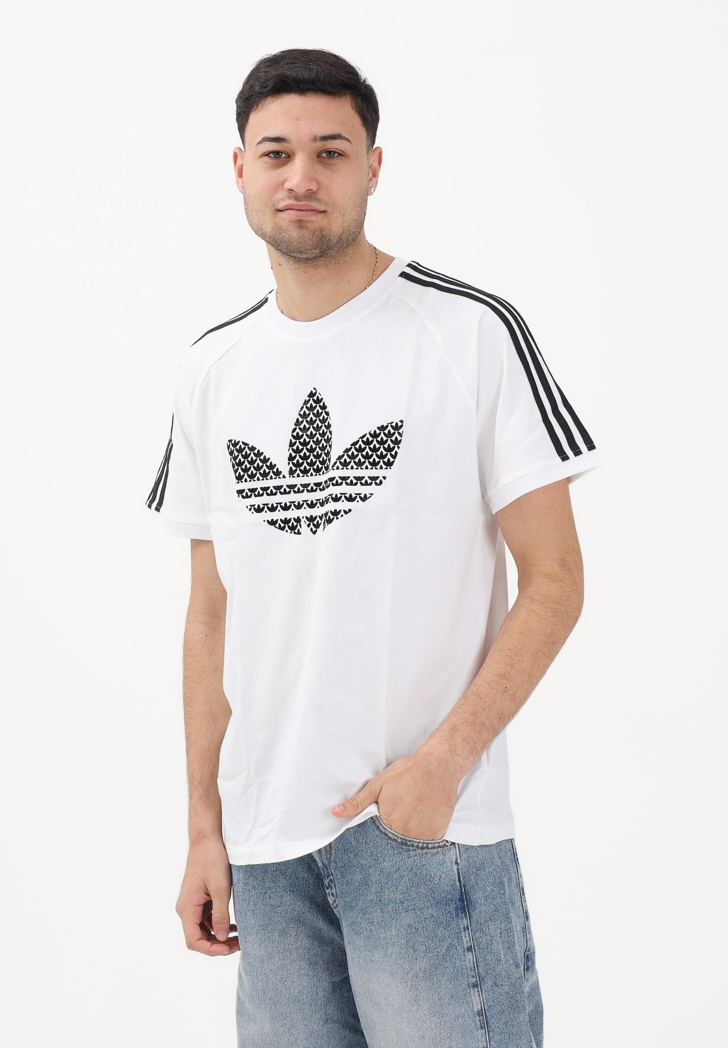 ADIDAS ORIGINALS T-shirt a manica corta MONOGRAM INFILL 3S bianca da uomo KD1360 . ADIDAS ORIGINALS 