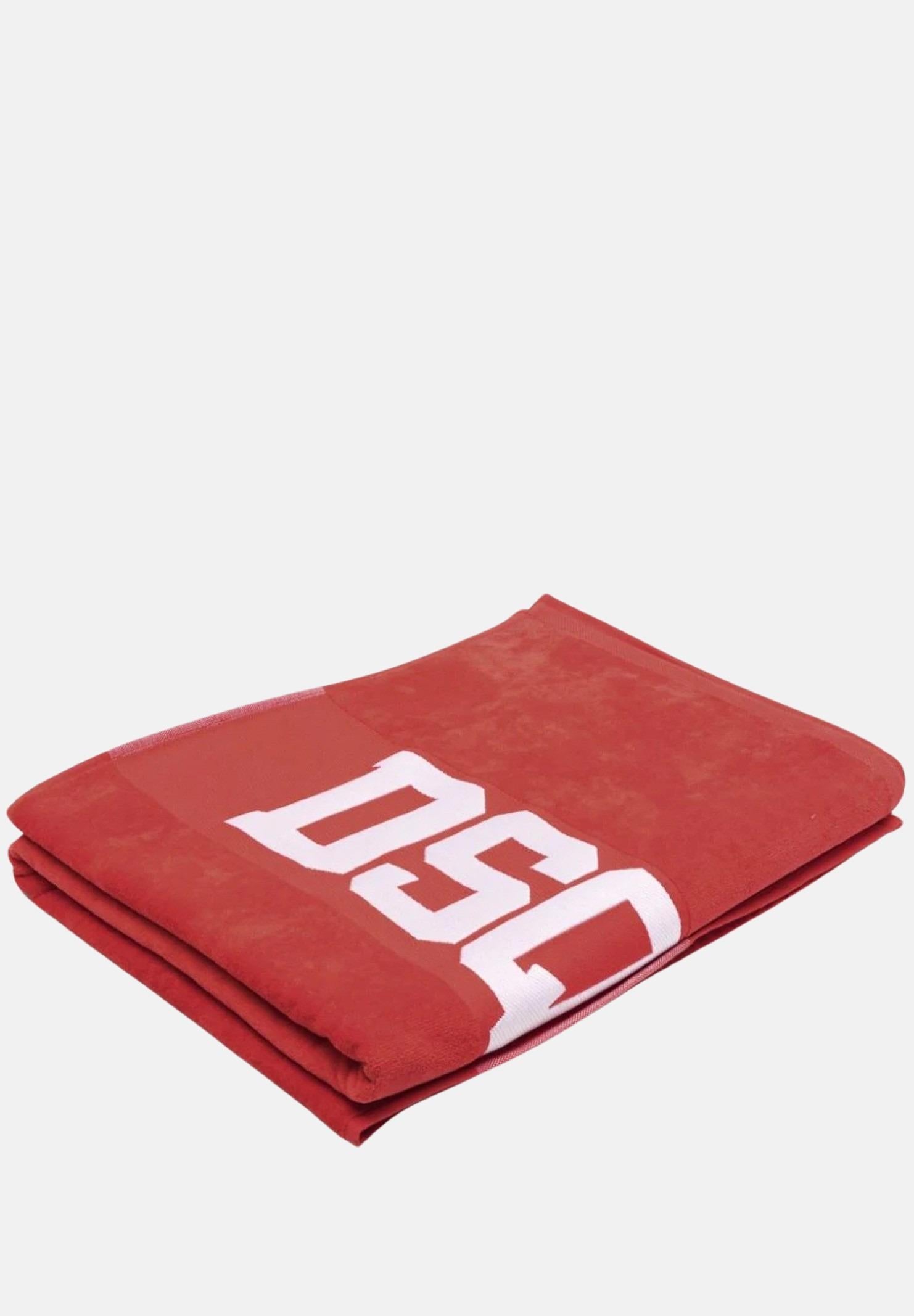 Telo mare rosso per uomo e donna con logo jacquard D7P005450 613 DSQUARED2 